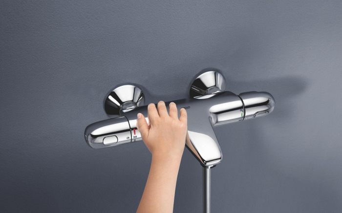 Baterie cada Grohe 34816003, 1 bar, 317 mm, 173 mm, 101 mm, 2 orificii instalare, 1/2 dimensiune racord, Crom [4]