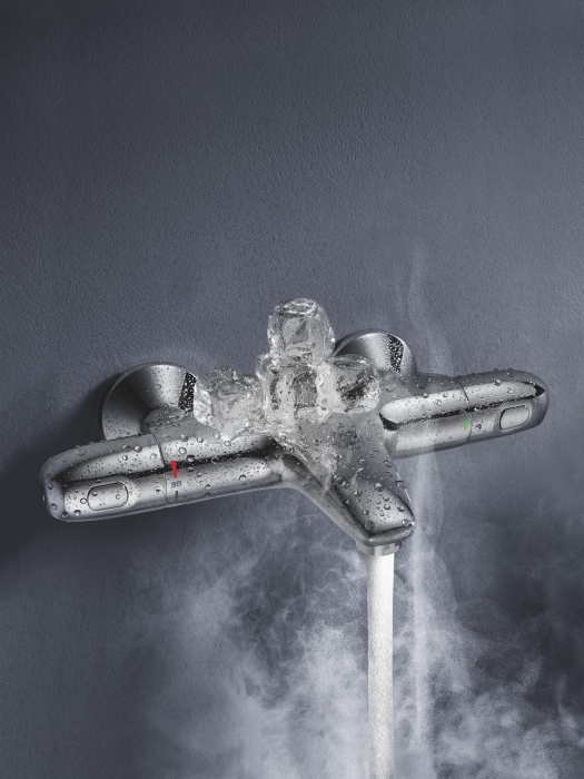 Baterie cada Grohe 34816003, 1 bar, 317 mm, 173 mm, 101 mm, 2 orificii instalare, 1/2 dimensiune racord, Crom [8]