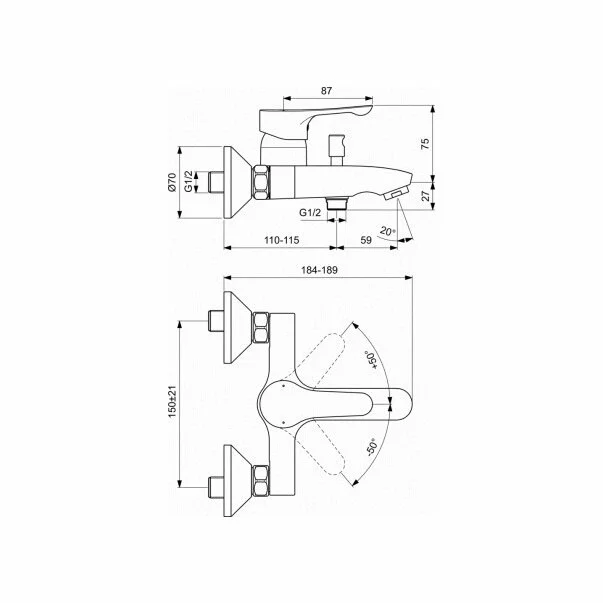 Baterie cada si dus Ideal Standard Alpha [2]