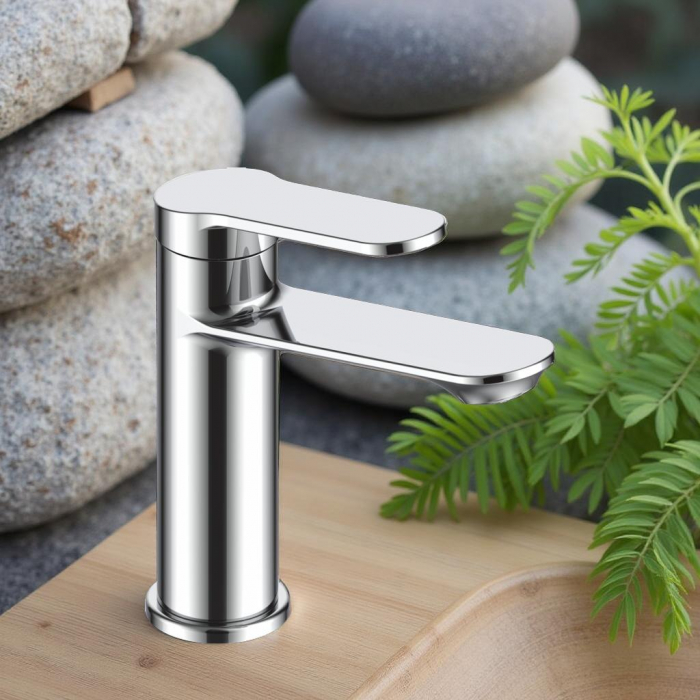 Baterie chiuveta baie, Ferrara, La Brocca MILANO P700D105, Monocomanda, Design slim, Montaj pe perete, Economie de apa, Silentioasa, Usor de curatat si instalat, alama sanitara, Finisaj crom [4]