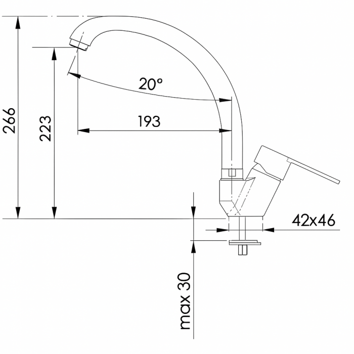 Baterie chiuveta bucatarie Remer, montaj pe chiuveta, pipa inalta si pivotanta, crom lucios, cartus ceramic, aerator, alama [2]