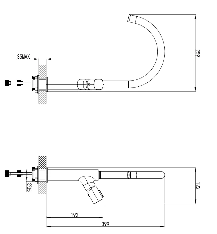Baterie de bucatarie Fdesign Meandro FD1-MDR-4-11, 3/8'', tip C, pipa inalta, pivotanta, cartus ceramic, crom [3]