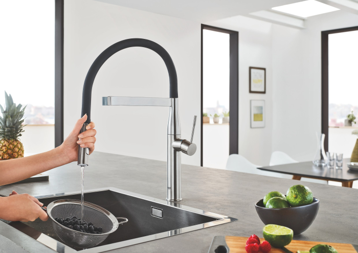 Baterie de bucatarie Grohe 30294DC0, Essence, 3/8'', XL, tip C, dus, 2 functii, mat, otel satinat [11]
