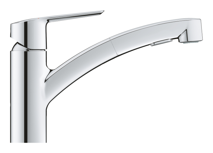 Baterie de bucatarie Grohe 30531001, 1 bar, 185 mm, 227 mm, 1 orificii instalare, 2 sprayuri, 90 unghi pivotare, Crom [4]
