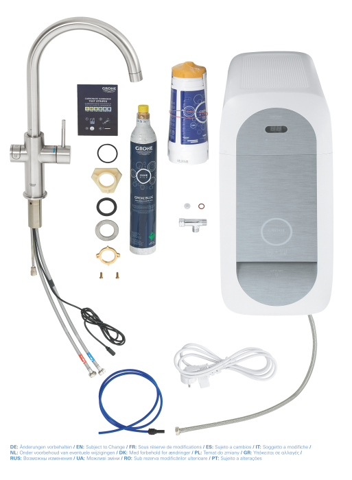 Baterie de bucatarie Grohe 31455DC1, Blue Home, inalta, tip C, filtare, racire, apa carbogazoasa, mat, otel satinat [4]