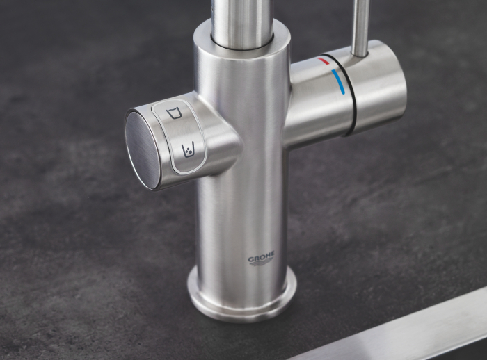 Baterie de bucatarie Grohe 31455DC1, Blue Home, inalta, tip C, filtare, racire, apa carbogazoasa, mat, otel satinat [6]