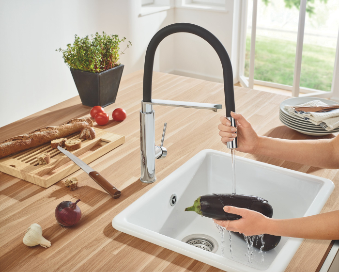 Baterie de bucatarie Grohe 31491000, 1 bar, 510 mm, 235 mm, 1 orificii instalare, 2 sprayuri, 360 unghi pivotare, Crom [11]