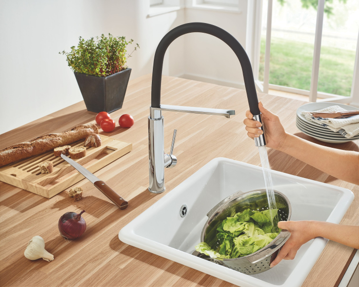 Baterie de bucatarie Grohe 31491000, 1 bar, 510 mm, 235 mm, 1 orificii instalare, 2 sprayuri, 360 unghi pivotare, Crom [10]