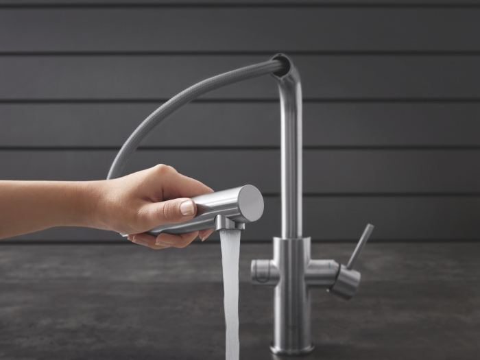 Baterie de bucatarie Grohe 31539DC0, Blue Home, inalta, tip L, filtrare, racire, apa carbogazoasa, dus, mat [11]