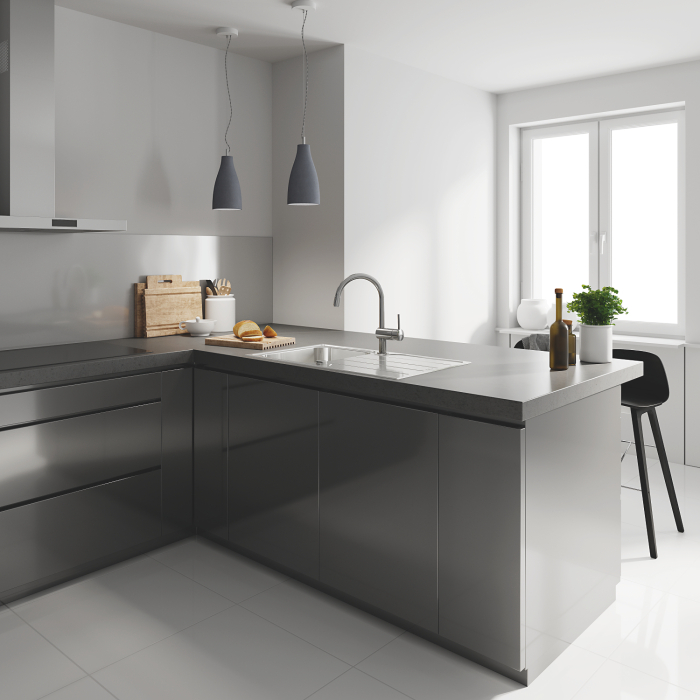 Baterie de bucatarie Grohe 32918000, 1 bar, 360 mm, 215 mm, 1 orificii instalare, 2 sprayuri, 160 unghi pivotare, Crom [2]