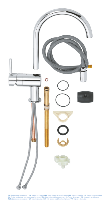 Baterie de bucatarie Grohe 32918000, 1 bar, 360 mm, 215 mm, 1 orificii instalare, 2 sprayuri, 160 unghi pivotare, Crom [4]