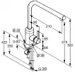 Baterie de bucatarie Kludi Bingo Start 408033975, 3/8'', tip L, pipa inalta, pivotanta, cartus ceramic, mat, negru [2]