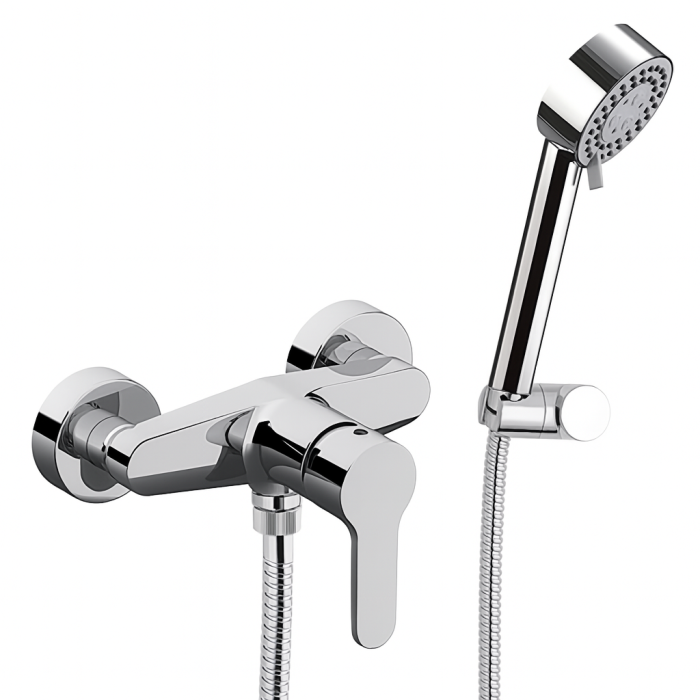 Baterie de cada cu dus Remer Rubinetterie Winner W38, aparenta, monocomanda, para de dus cu 4 functii, suport reglabil, anti-calcar [1]