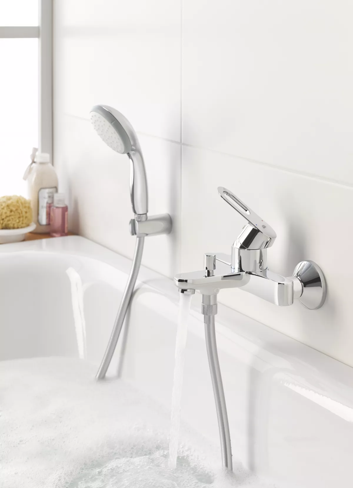 Baterie de cada Grohe Bauloop 23603000, 1/2'', aparenta, monocomanda, diverter, cartus ceramic, crom [4]