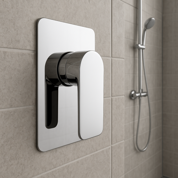 Baterie de cada si dus Remer Rubinetterie Infinity I30, incastrata, monocomanda, comutator cada/dus, cartus ceramic, design modern, crom, alama cromata [2]