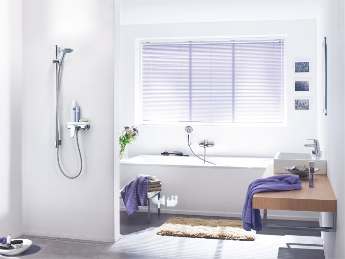 Baterie de dus Grohe 33569002, 1 bar, 172 mm, 154 mm, 2 orificii instalare, 1/2 dimensiune racord furtun, Crom [4]