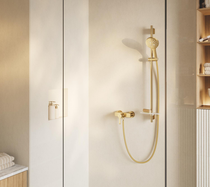Baterie de dus Grohe 33865GN1, Lineare, aparenta, mat, auriu [5]
