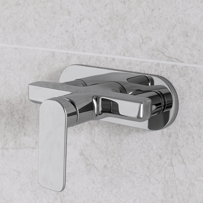 Baterie de dus Remer Rubinetterie Infinity I33, monocomanda, montaj pe perete, cartus ceramic, cromat lucios, alama [2]