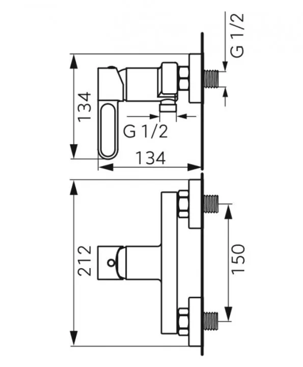 Baterie dus FDesign Zaffiro FD1-ZFR-7-25, 1/2'', aparenta, monocomanda, mat, negru / cupru [2]