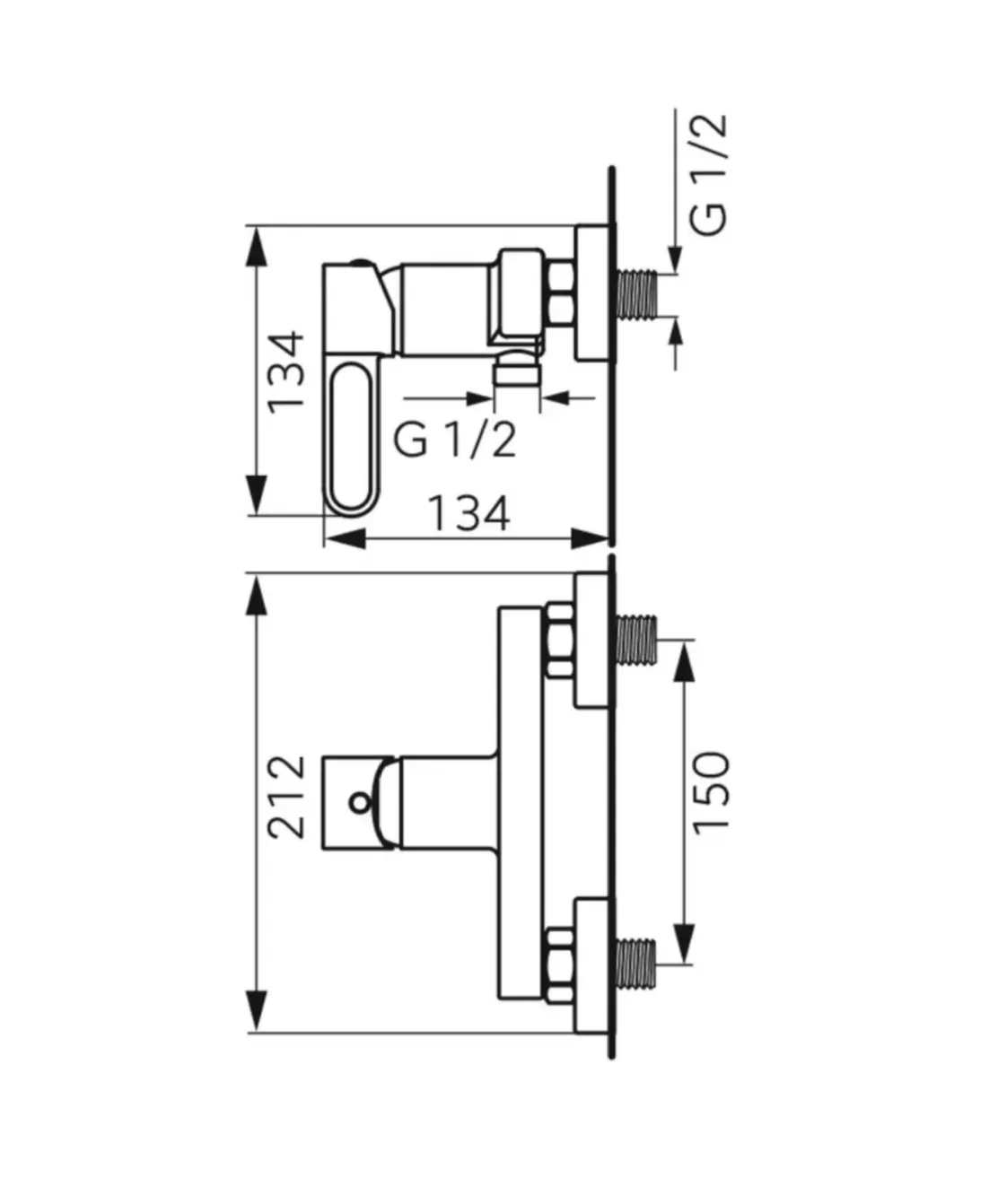 Baterie dus FDesign Zaffiro FD1-ZFR-7-55, 1/2'', aparenta, monocomanda, lucios, auriu [2]