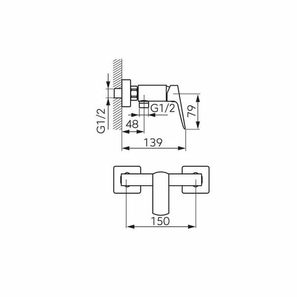 Baterie dus Ferro Vitto Verdeline monocomanda crom lucios [2]