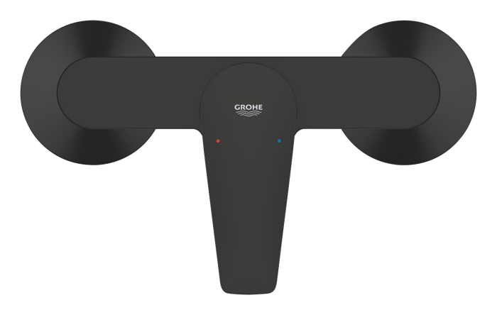 Baterie dus Grohe 233472431, 1 bar, 135 mm, 215 mm, 2 orificii instalare, 1/2 dimensiune racord furtun, Negru [3]