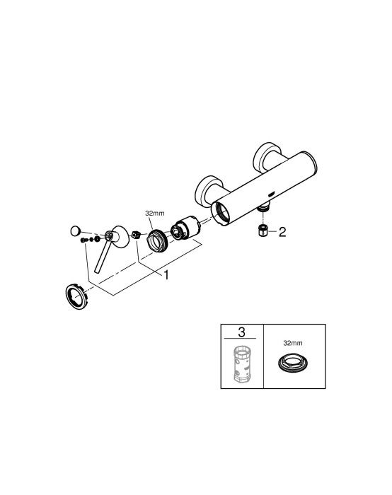 Baterie dus Grohe 32650GL3, Atrio, 1/2'', aparenta, lucios, auriu [3]