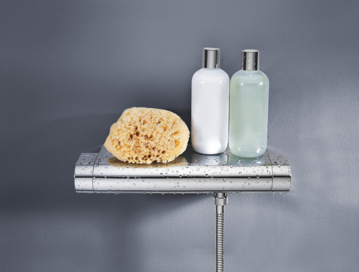 Baterie dus Grohe 34469001, 1 bar, 79 mm, 313 mm, 2 orificii instalare, 1/2 dimensiune racord furtun, Crom [2]