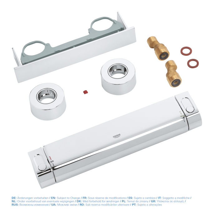 Baterie dus Grohe 34469001, 1 bar, 79 mm, 313 mm, 2 orificii instalare, 1/2 dimensiune racord furtun, Crom [6]