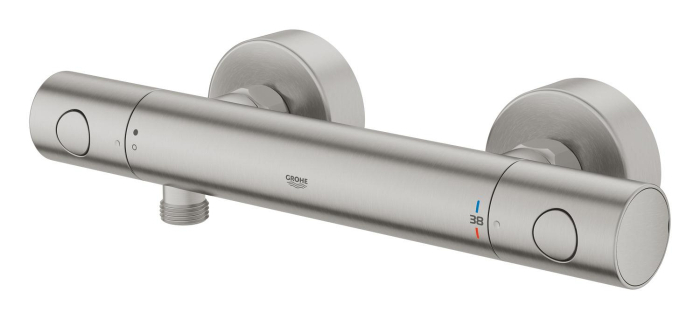 Baterie dus Grohe 34765DC0, Grohtherm 800, aparenta, termostat, mat, otel satinat [3]