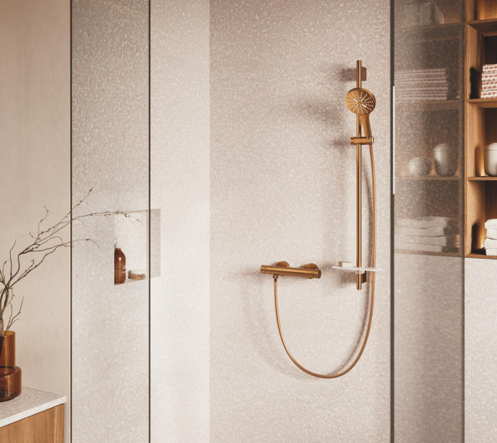 Baterie dus Grohe 34765DL0, Grohtherm 800, aparenta, termostat, mat, cupru [6]