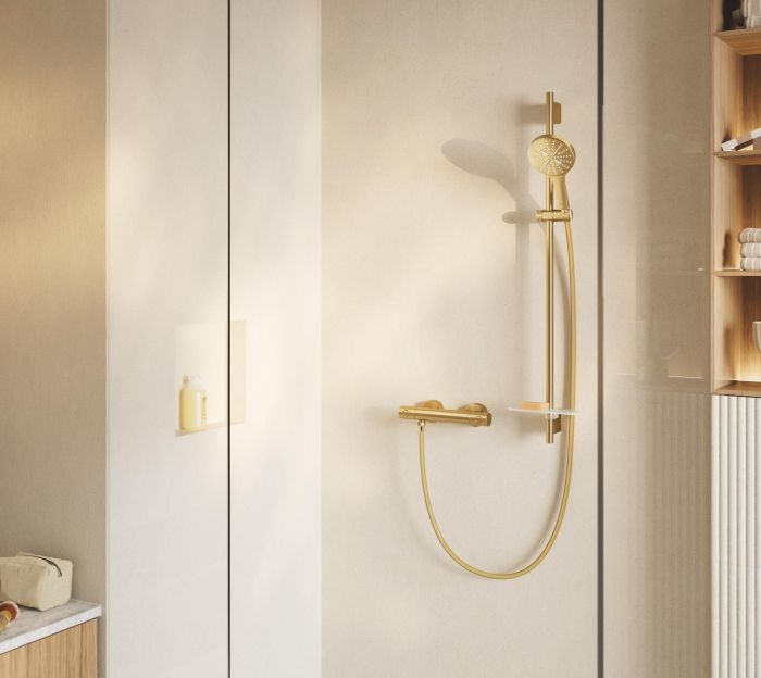 Baterie dus Grohe 34765GN0, Grohtherm 800, aparenta, termostat, mat, auriu [6]