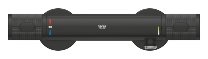 Baterie dus Grohe 347902430, 1 bar, 91 mm, 313 mm, 2 orificii instalare, 1/2 dimensiune racord furtun, Negru [3]