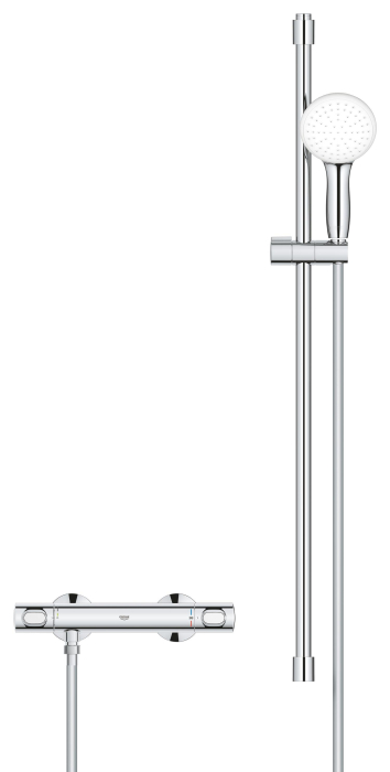 Baterie dus Grohe 34797001, 0.8 bar, 81 mm, 305 mm, 110 mm, 1.5 m, 600 mm, 2 orificii instalare, Crom [2]