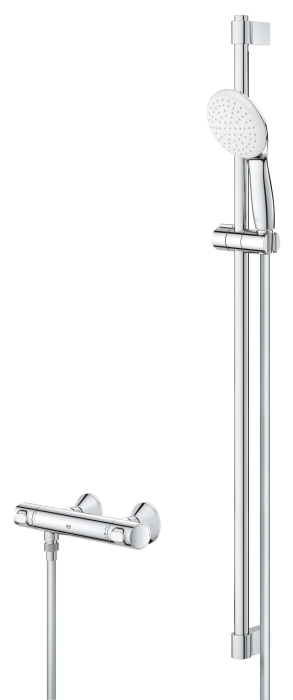 Baterie dus Grohe 34797001, 0.8 bar, 81 mm, 305 mm, 110 mm, 1.5 m, 600 mm, 2 orificii instalare, Crom [3]