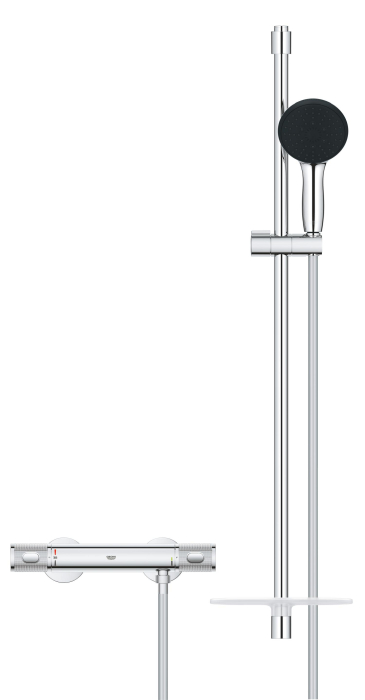 Baterie dus Grohe 34853001, 0.8 bar, 80 mm, 317 mm, 110 mm, 1.75 m, 900 mm, 2 orificii instalare, Crom [2]
