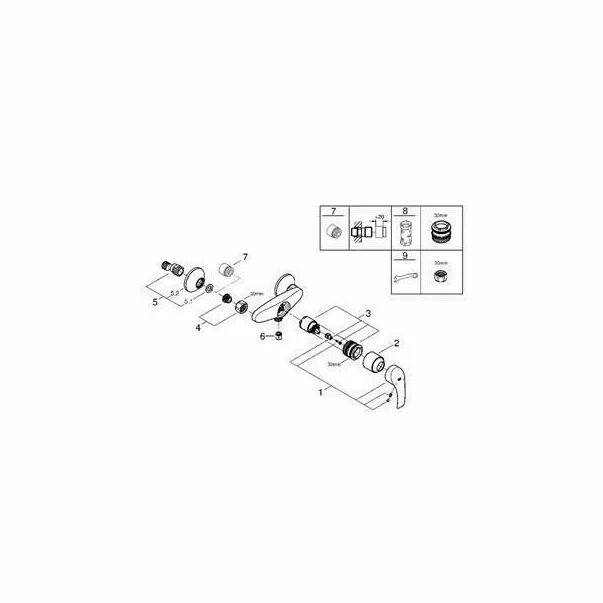 Baterie dus Grohe Eurosmart New monocomanda crom lucios [2]