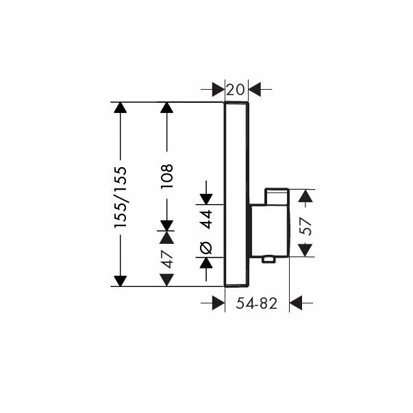 Baterie dus incastrata Hansgrohe ShowerSelect auriu lucios 2 functii [2]