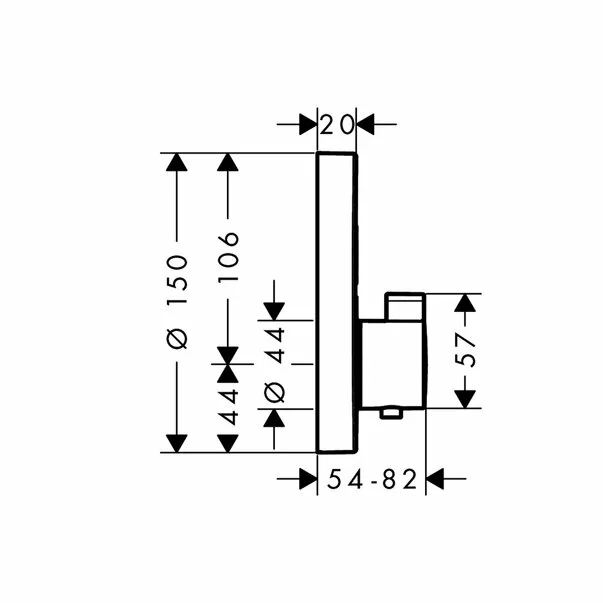 Baterie dus incastrata Hansgrohe ShowerSelect S cu 2 functii crom lucios [5]