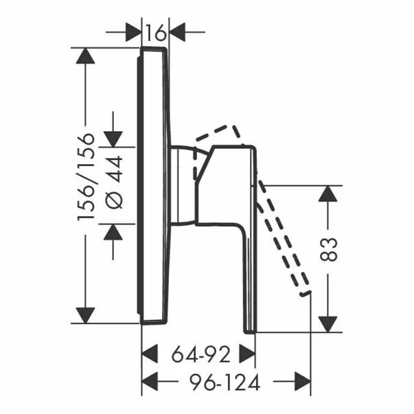 Baterie dus incastrata Hansgrohe Vernis Shape negru mat fara corp ingropat [2]