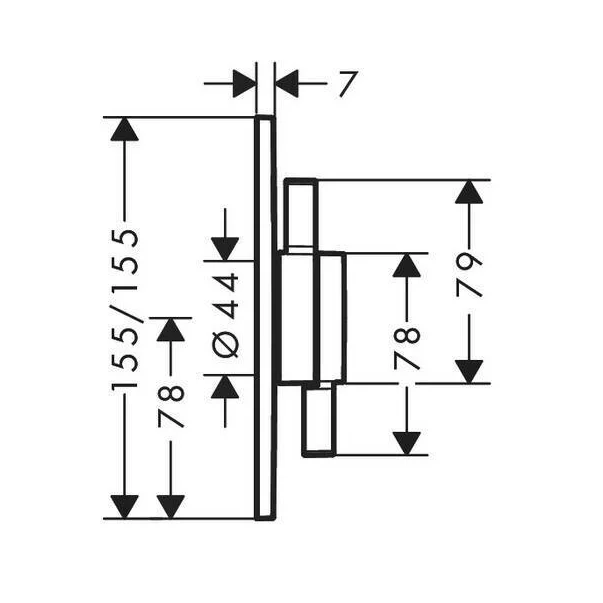 Baterie dus incastrata negru mat Hansgrohe DuoTurn E 2 functii [2]