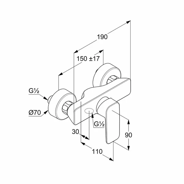 Baterie dus Kludi Pure&Style negru mat [2]