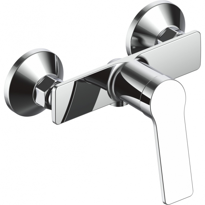 Baterie dus La Brocca ROMA P800C405, Monocomanda, Design slim, Montaj pe perete, Economie de apa, Silentioasa, Usor de curatat si instalat, alama sanitara, Finisaj crom [1]