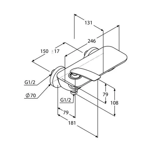 Baterie dus monocomanda Kludi Balance negru mat [2]