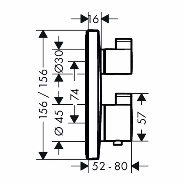 Baterie dus termostatata Hansgrohe Ecostat Square cu montaj incastrat 2 functii negru mat [2]