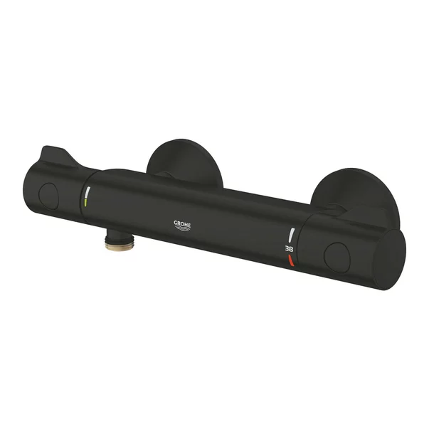 Baterie dus Grohe 1022022430, 0.8 bar, 81 mm, 317 mm, 2 orificii instalare, 1/2 dimensiune racord furtun, Negru [2]
