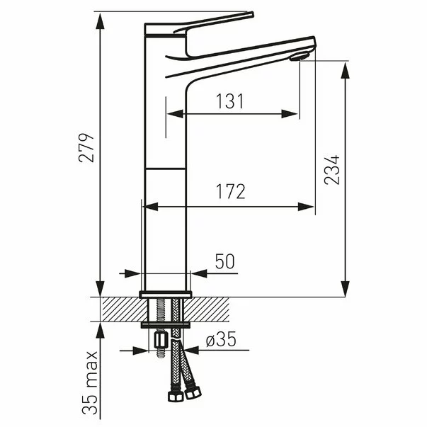 Baterie inalta pentru lavoar pe blat Ferro Stratos [2]