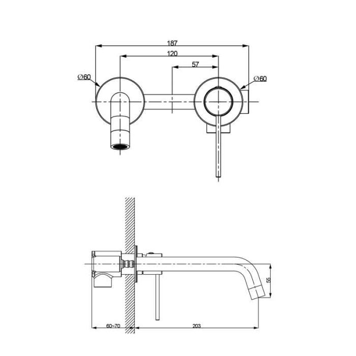 Baterie încastrată pentru lavoar LaVita, Verdi, corp încastrat inclus, crom [3]