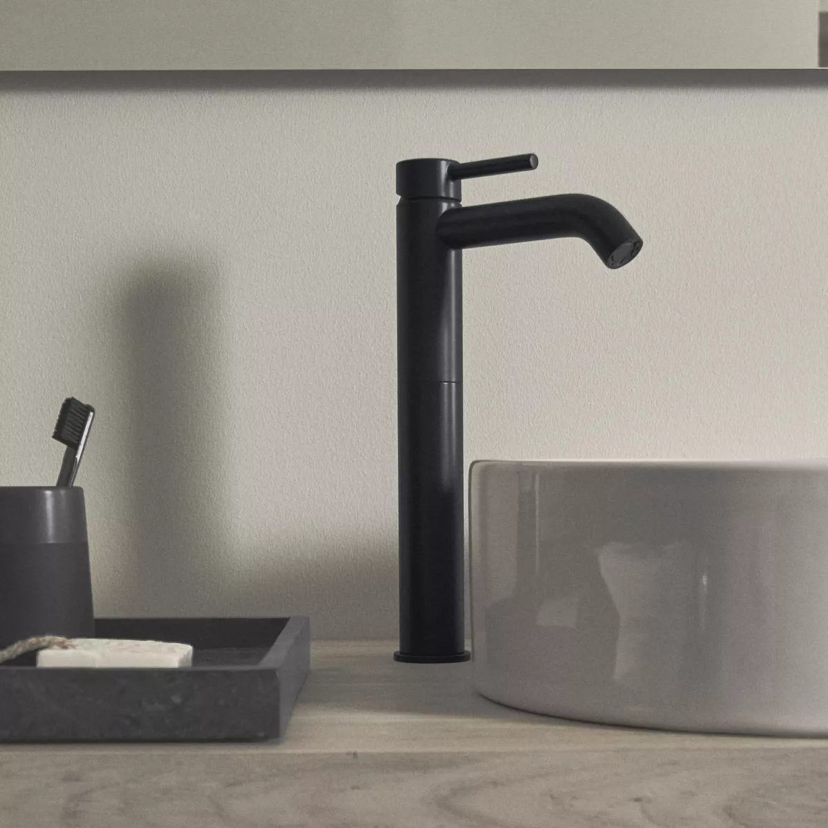 Baterie lavoar CeraLine, XL, 321 mm, ventil, mat, negru, BD137XG [5]