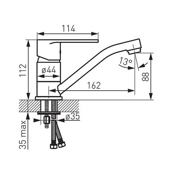Baterie lavoar cu pipa mobila Ferro Algeo [2]